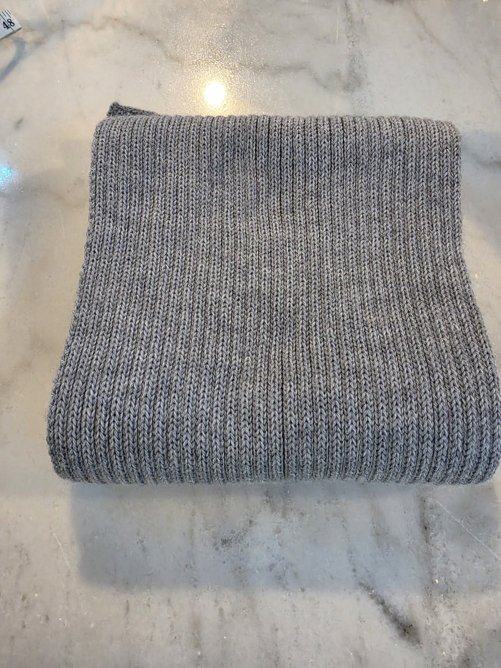 Unbranded Gray Ribbed Knit Scarf Long Warm Minimalist Cold Weather Accessory